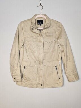 Sam Edelman 100% Cotton Safari Utility Jacket Lined Size XS Tan